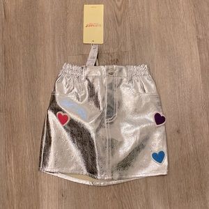 NWT Baby Sara Faux Leather Skirt with Hearts-Size 5